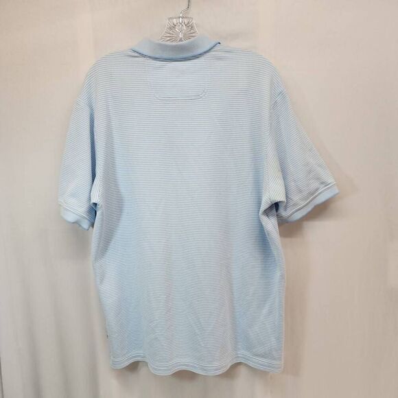 Tommy Bahama Size Large Blue and White Striped Polo Men's Shirt V - Picture 2 of 6